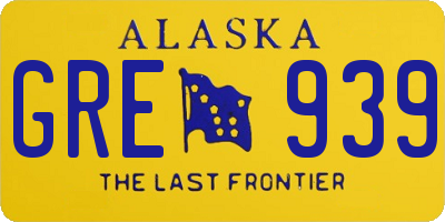 AK license plate GRE939