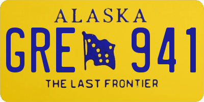 AK license plate GRE941