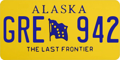 AK license plate GRE942