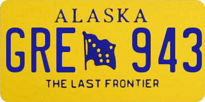 AK license plate GRE943