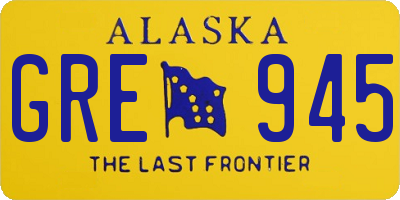 AK license plate GRE945