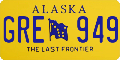 AK license plate GRE949