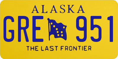 AK license plate GRE951