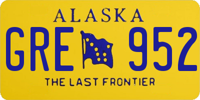 AK license plate GRE952