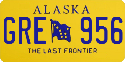 AK license plate GRE956