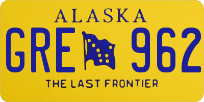 AK license plate GRE962