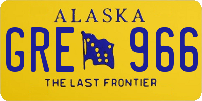 AK license plate GRE966