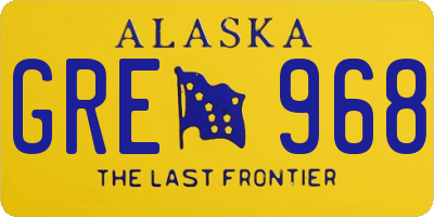 AK license plate GRE968