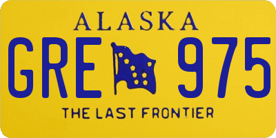 AK license plate GRE975
