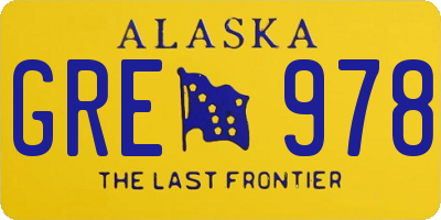 AK license plate GRE978