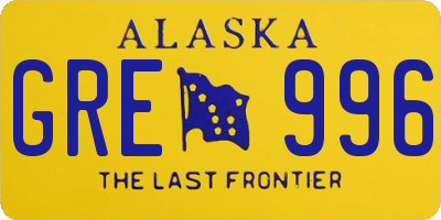 AK license plate GRE996