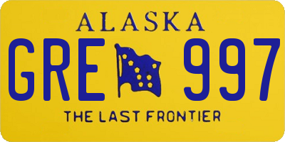 AK license plate GRE997