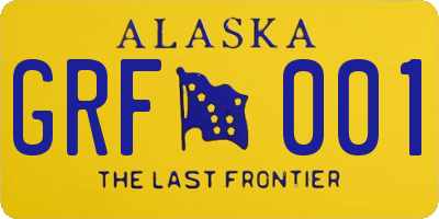 AK license plate GRF001