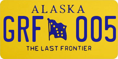 AK license plate GRF005