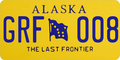 AK license plate GRF008