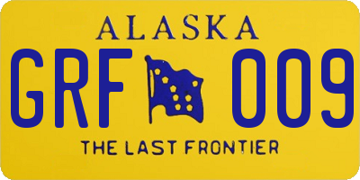 AK license plate GRF009