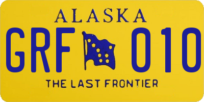 AK license plate GRF010