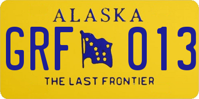 AK license plate GRF013