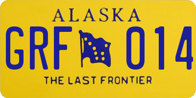 AK license plate GRF014