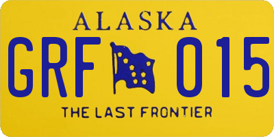 AK license plate GRF015