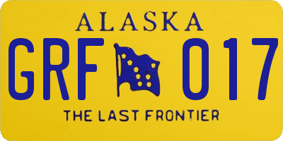 AK license plate GRF017