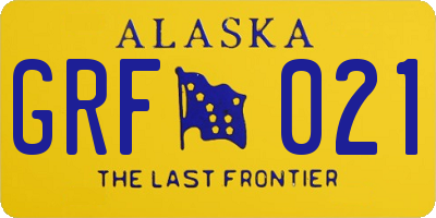 AK license plate GRF021