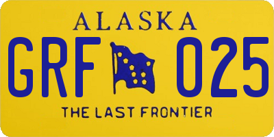 AK license plate GRF025