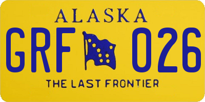 AK license plate GRF026