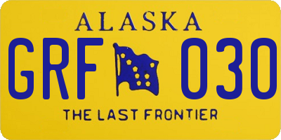 AK license plate GRF030