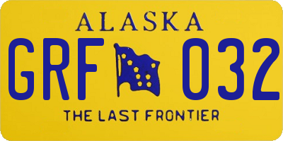 AK license plate GRF032