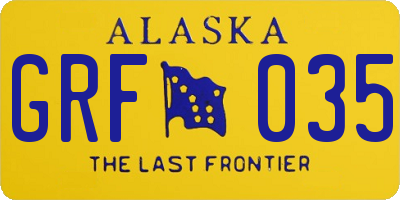 AK license plate GRF035