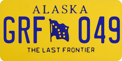 AK license plate GRF049