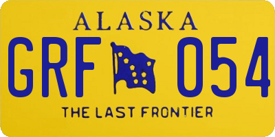 AK license plate GRF054