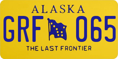 AK license plate GRF065