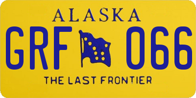 AK license plate GRF066