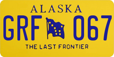 AK license plate GRF067