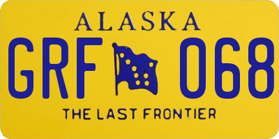 AK license plate GRF068