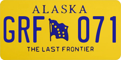 AK license plate GRF071