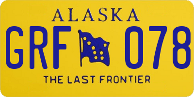 AK license plate GRF078