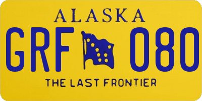 AK license plate GRF080