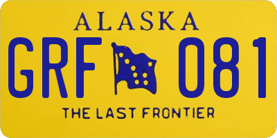 AK license plate GRF081