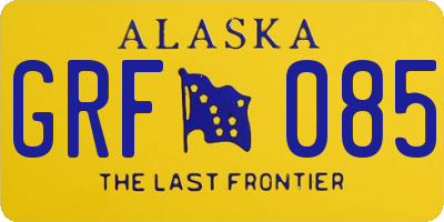 AK license plate GRF085