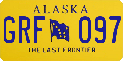 AK license plate GRF097