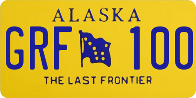 AK license plate GRF100
