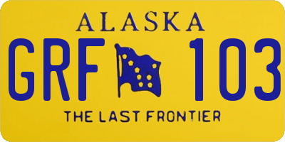 AK license plate GRF103