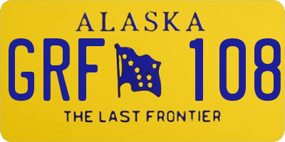 AK license plate GRF108