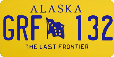 AK license plate GRF132