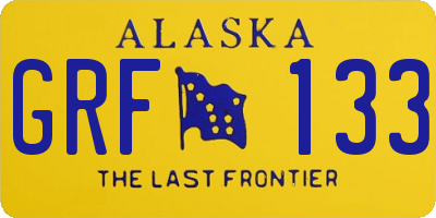 AK license plate GRF133