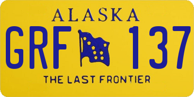 AK license plate GRF137