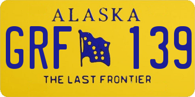 AK license plate GRF139